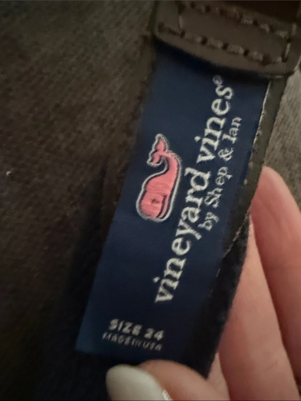 Vineyard Vines Red Patterned Belt with Leather Trim
